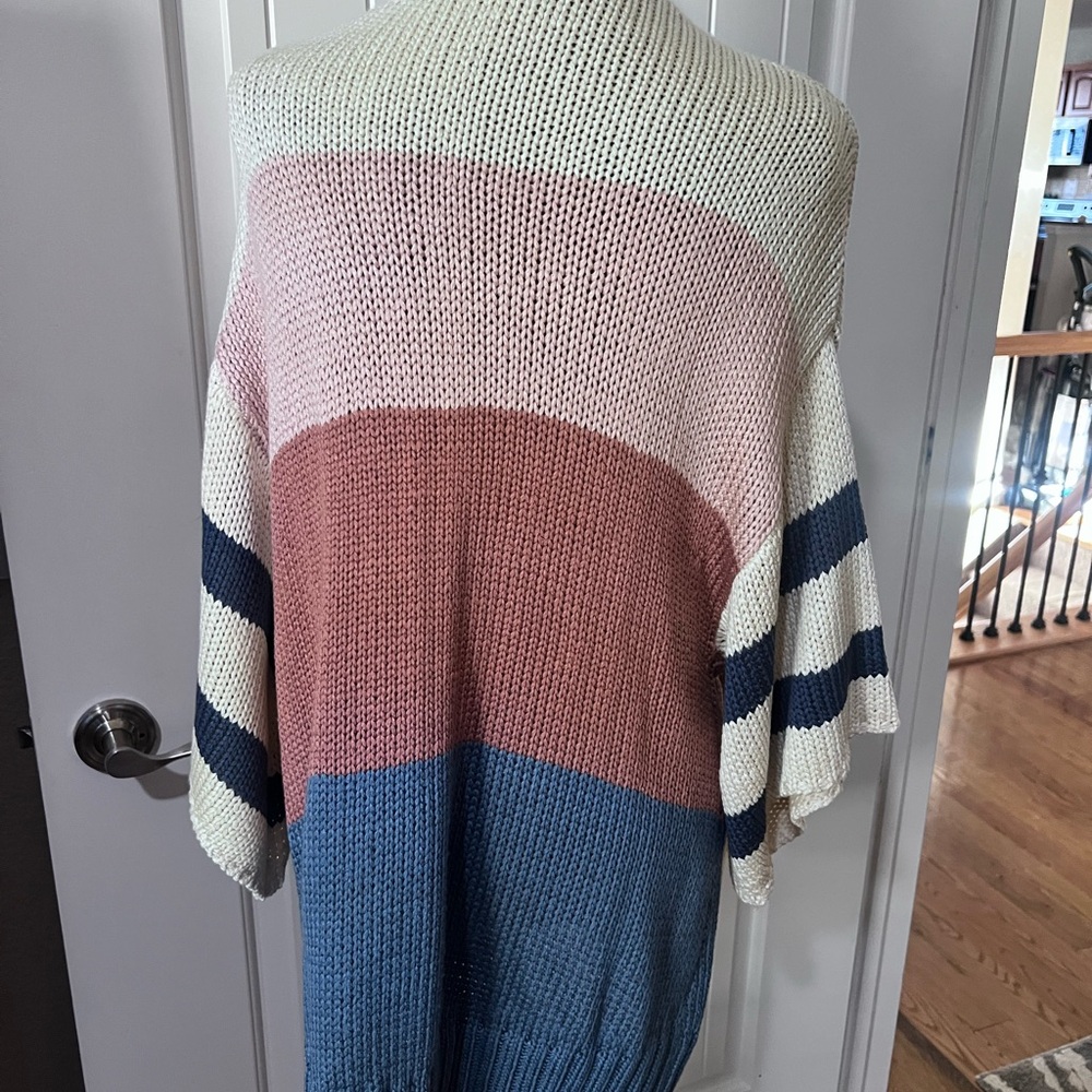 Chic Color Block Open Front Cardigan - Picture 2 of 3